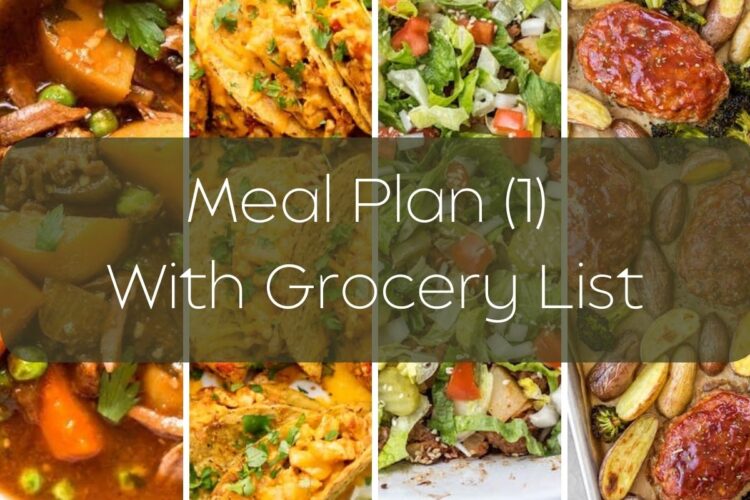 Meal Plan (1) With Grocery List