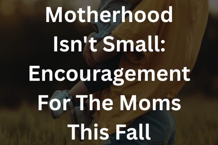 Motherhood Isn't Small: Encouragement For The Moms This Fall